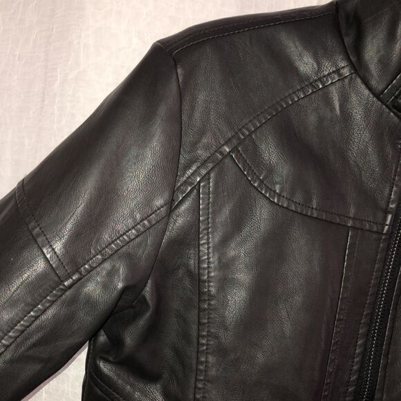 SK M Autumn Faux Leather Lined Moto Jacket with Studs - Picture 5 of 16